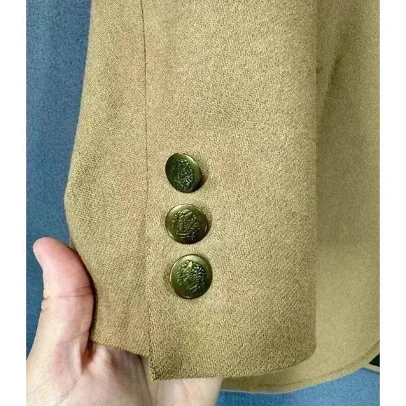 Pendleton Wool Blazer Jacket Size 44 Long Sportcoat Khaki Tan Gold 2 Button EUC - Picture 7 of 12
